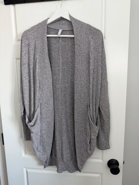 Z Supply Heather Gray Open-Front Draped /Cocoon Cardigan